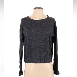 Dark gray open back long sleeve tee